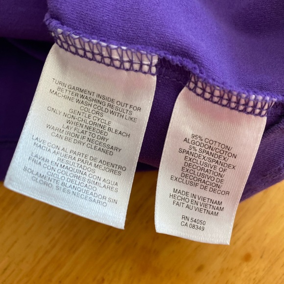 Women’s Jones size XL purple sleeveless top wit ruffles in front - Picture 3 of 5